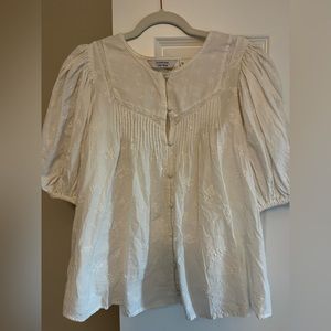 &other stories white puff sleeve blouse